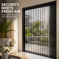 Porte pliante en acier inoxydable sur mesure avec moustiquaire en maille diamant rétractable, garantie 5 ans pour Bali, Indonésie, villa, hôtel, complexe hôtelier