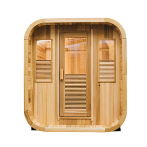 Sauna Exterior de Madera Maciza de Cedro Rojo con Media Ventana, Estufa de Sauna Tradicional de Vapor, 220-240V, 1 Año de Garantía - Product Image 1