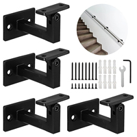 Kit de supports de main courante pivotants à 90 degrés, en acier robuste, pour montage mural, supports de main courante d'escalier réglables pour bois
