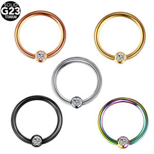 Lingchee titanio PVD cuentas cautivas nariz <span class=keywords><strong>aro</strong></span> anillos ceja cartílago hélice gancho pendiente tabique anillo <span class=keywords><strong>Piercing</strong></span> joyería para <span class=keywords><strong>mujer</strong></span> - Product Image 1