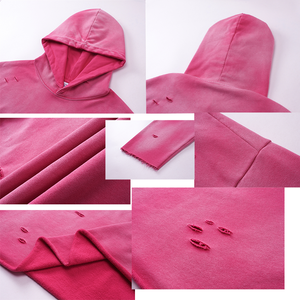 450gsm कपास-पॉलिएस्टर मिश्रण से बनी अनियमित और फ्रेयाडहुडी 450gsm-पॉलिएस्टर मिश्रण टेरी कपड़े पुरुषों और महिलाओं दोनों के लिए उपयुक्त - Product Image 6