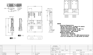 Micro Usb 3.0 Type B Plug Straddle Mount Usb Micro B Mannelijke Connector USB-<span class=keywords><strong>M</strong></span>-10M-3 Productcategorie - Product Image 2