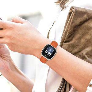 Bracelet en cuir véritable compatible avec Fitbit Sense/Fitbit Versa 3, bracelets unisexes, bracelets de remplacement, accessoires à sangle fine - Product Image 6