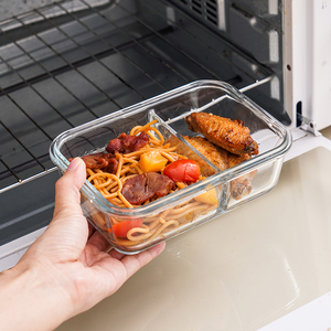 Ensemble de récipients de conservation <span class=keywords><strong>alimentaire</strong></span> en <span class=keywords><strong>verre</strong></span> borosilicate rectangulaires, compatibles avec le micro-ondes, boîte à lunch en <span class=keywords><strong>verre</strong></span> pour la préparation des repas - Product Image 1