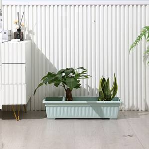 Classique marron rectangulaire Mini intérieur extérieur jardin <span class=keywords><strong>fleur</strong></span> planteur Pot décoration de la maison en plastique céramique-like plusieurs fleurs - Product Image 5