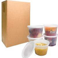Gobelet alimentaire rond en plastique PP pour plats à emporter, boîte de conservation alimentaire, récipient micro-ondable pour soupes chaudes avec couvercle