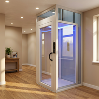Pièces d'ascenseur de qualité garantie, panneau de porte de palier d'ascenseur pour villa, testé en usine, en verre trempé, silencieux, pour usage domestique