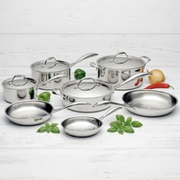 Batterie de cuisine en acier inoxydable pour la maison : Marmite, poêle à frire, couvercle en acier inoxydable, compatible induction et gaz, ustensiles de cuisine sains