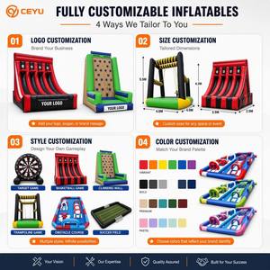 Ceyu Trampoline <span class=keywords><strong>Gonflable</strong></span> Commercial avec Harnais de Saut Bungee et Arche, Combo Bouncer pour Enfants et Adultes, Idéal pour Fêtes en Jardin, Location et Vente en Gros - Product Image 2