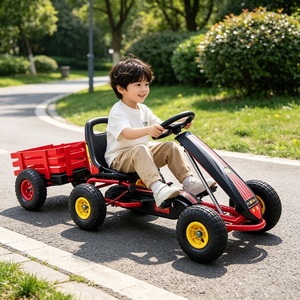 Kart à pédales pour enfants, 4 roues, voiture de course, siège réglable, frein à main, kart à propulsion par les pieds pour enfants - Product Image 1