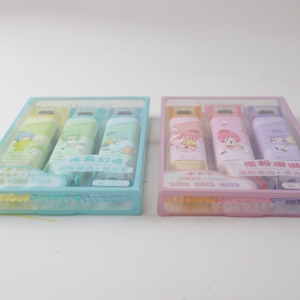 Set di Evidenziatori a Doppia Punta 2024, Punta a Pennello Obliqua, 6 Colori Fluorescenti, Colori Delicati, Scrittura su Due Lati per Ufficio - Product Image 3