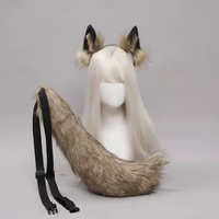 Ensemble de Masques et Accessoires de Scène pour Carnaval et Événements : Bandeau avec Oreilles et Queue de Loup/renard Synthétiques Épais et Longs, Personnalisables en Gros