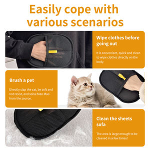 Guanti elettrostatici per la rimozione dei peli per animali domestici riutilizzabili strumento per la toelettatura per cani gatti mobili divano tappeto guanti per la pulizia - Product Image 2