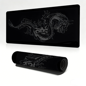 Alfombrilla de Ratón para Juegos Extendida Black Dragon, Base Grande para Escritorio, Bordes Cosidos, Superficie Suave de Precisión para <span class=keywords><strong>Teclado</strong></span> y Portátil - Product Image 1