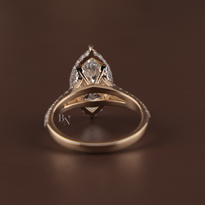 แหวนเพชรเพาะเลี้ยงในห้องปฏิบัติการ 3.7 กะรัตสำหรับผู้หญิง ทอง 14K ได้รับการรับรอง แหวนหมั้น แหวนแต่งงาน เครื่องประดับหรูหรา - Product Image 2