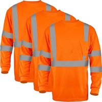Stokta Yüksek Görünürlüklü Uzun Kollu İnşaat İşleri İçin Kuru Terletmeyen Sarı Hi Vis Erkek Güvenlik İş Tişörtleri Cepli