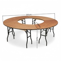 Table de banquet pliante en contreplaqué circulaire de 305 cm pour événements de mariage