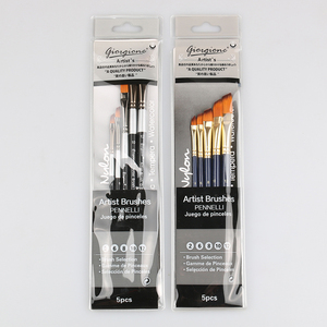 Juego de 5 Pinceles <span class=keywords><strong>Giorgione</strong></span>, Forma Angular, Pelo Sintético de Nailon, Mango de Madera con Bolsa de PVC - Product Image 2