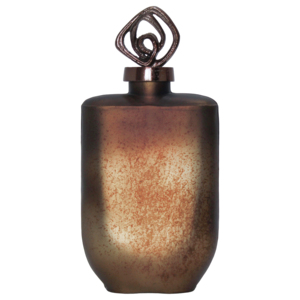 Vaso in Vetro Scultoreo con Coperchio, Decorazione per la Casa, Vaso Decorativo a Forma di Bottiglia - Product Image 1