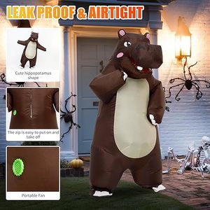 Indonesia Factory Custom Made Halloween Party Inflatable Hippo <b>Costume</b> Adults Polyester Unisex Easy Setup - Product Image 4
