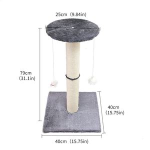 Modern Simple Cream <b>Cat</b> <b>Tree</b> Tower Luxury Basic <b>Cat</b> <b>Scratching</b> Post with Sisal Strap Hanging Ball Kitten <b>Cat</b> <b>Scratching</b> Post - Product Image 2