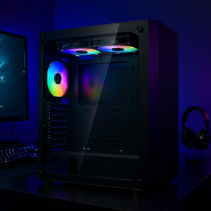 Other Mid <b>Tower</b> PC Gaming Case ATX Form Factor With Side Panel Window 3 X 120 Mm Argb <b>Fans</b> Steel Material - Product Image 2