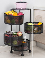 Chariot de rangement rotatif multicouche Offre Spéciale étagère à fruits et légumes à 360 degrés support de rangement rotatif de cuisine