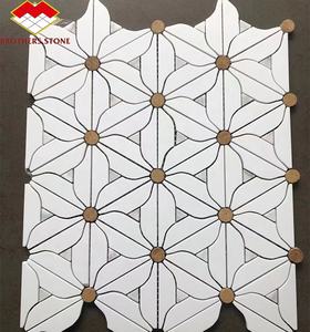 <span class=keywords><strong>Mosaico</strong></span> de piedra natural Rosa Norvegia con incrustaciones de latón moderno para pared y suelo para Decoración de cocina - Product Image 2