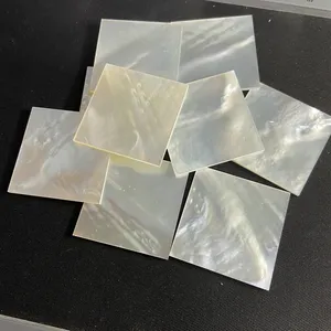 Hand Make Big Size Hight Quality 40x40x2mm Natural White Mother Of Pearl Price Square Sheet For Jewelry