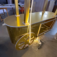 Vente d'usine Décoration de fête de mariage Gâteau Dessert Présentoir Vintage Golden Candy Cart
