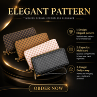 Dompet Panjang Wanita Anti Maling Motif Geometris, Tas Selempang Ponsel, Dompet Koin, Tempat Kartu Multifungsi, Kantong Resleting