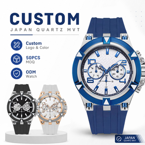 Reloj Cronógrafo para Hombre con Logotipo Personalizado, Calendario, Manecillas Luminosas, Relojes de Pulsera de Cuarzo de Lujo, Correa de Silicona, Resistente al Agua - Product Image 1
