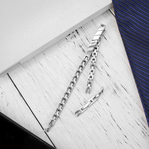 Gelang Pria Terlaris Perak 316 Baja Tahan Karat Bedah dengan Zirkon 5A Gelang yang Dapat Disesuaikan Tersedia Pengiriman Cepat - Product Image 5