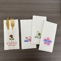 Serviette de table de poche Airlaid Serviettes de table personnalisées avec logo Serviettes en lin en papier de soie pour mariage