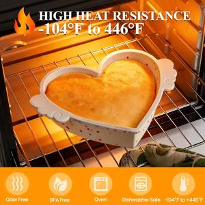 MUYULINS Molde de Silicona para Hornear Pan y Pasteles, con Marco Metálico Reforzado, Antiadherente, Libre de BPA, con Certificación LFGB, en Forma de Corazón - Product Image 3