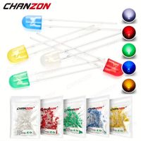 100 Uds lámpara de diodo emisor LED ovalada de 5mm 5x4x6 Blanco rojo verde azul amarillo Color difuso 3V indicador DIY bajo consumo de energía