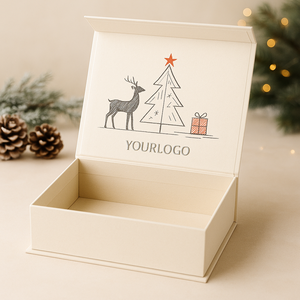 Caja de Regalo Navideña con Logotipo Impreso Personalizado, Empaque de Papel de Lujo con Tapa Abatible, Diseño en Relieve, Forro de Esponja, Plegable, Fabricante - Product Image 2