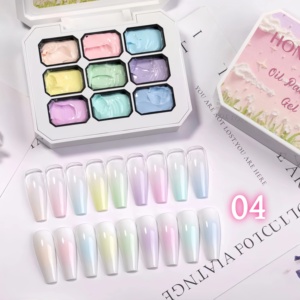 Esmalte de uñas sólido de 9 colores, rosa, gel de pintura Macaron, esmalte de uñas sólido popular de alta saturación, utilizado para decoración de uñas - Product Image 5
