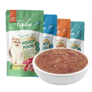 Vente en gros de nourriture humide pour <span class=keywords><strong>chat</strong></span> à haute teneur en protéines, aliments pour chats, gelée 85/100g, thon, friandises pour <span class=keywords><strong>chat</strong></span> - Product Image 1