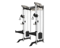 Haute qualité 2-en-1 de qualité commerciale Smith Machine Power Rack Poulie fixe Station multifonction Équipement de gymnastique pour un usage domestique