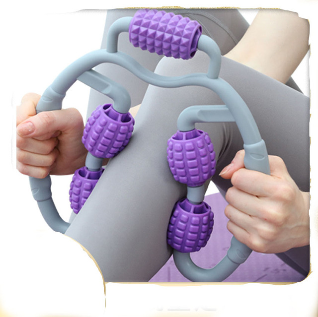Ring Clip Small Leg Massager Relax Slim Leg Roller Stick Yoga Four Wheel Massager Ring Leg Clip Device