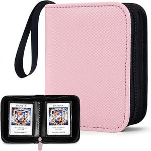 Mini classeur pour cartes à collectionner avec 40 pochettes à chargement latéral, capacité de 200 cartes, couverture en PU, reliure cousue, imperméable, pour collectionneurs et enfants - Product Image 1