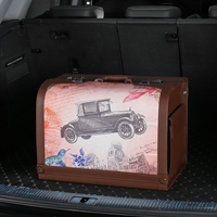 Organisateur de coffre de voiture haut de gamme en cuir, boîte de rangement de luxe pour coffre de voiture, grande capacité, robuste, simple et élégant pour SUV avec serrure