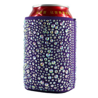 Manchon isolant scintillant en néoprène de 4 mm d'épaisseur pour canettes standard de 12 oz, idéal pour bière, soda et boissons énergisantes