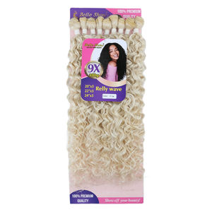 Extensiones de Cabello Sintético Ondulado Profundo 9x Ombre 300g, Extensiones de Cabello Largo Rizado para Tejer - Product Image 5