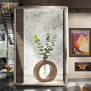 <span class=keywords><strong>Vase</strong></span> à fleurs décoratif en <span class=keywords><strong>bois</strong></span> et verre écologique <span class=keywords><strong>avec</strong></span> tubes à essai, pot hydroponique moderne pour fleurs fraîches coupées, <span class=keywords><strong>vase</strong></span> en <span class=keywords><strong>bois</strong></span> - Product Image 3