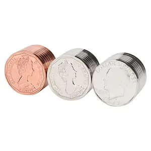 Coin Designs Cheaper Tobacco 40mm Grinder Zinc Alloy Sharp Teeth logo Grinder 3 parts Metal Herb Crusher for Smoking