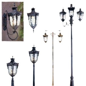 Lanterne de jardin extérieure marron clair IP66 AC 220V 3500K blanc chaud, autre support mural solaire, garantie 10 ans - Product Image 1