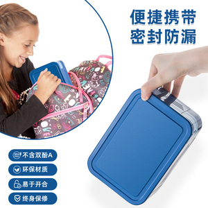 Qijia Bento Box Rectangle Plastic Lid Sealed Leak Proof For Children Student Office Worker <b>Microwave</b> Safe Lunch Container - Product Image 3