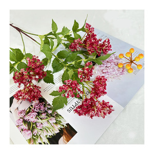 Flores artificiales Meiyu Craft, flor de copo de nieve de 3 cabezas, hierba artificial de plástico y seda, decoración para el hogar, entrada, adorno para fotografía - Product Image 2